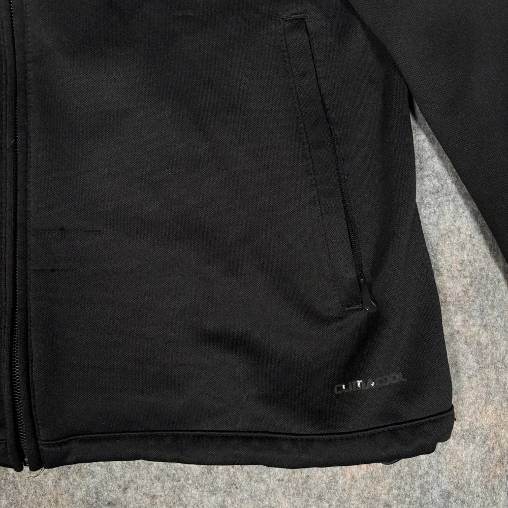 Adidas Track Jacket Mens Medium Black White ClimaCool Full Zip Athletic Rare